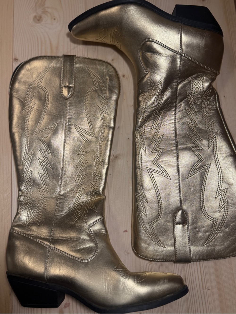 Gold Metallic Western Cowboy Boots